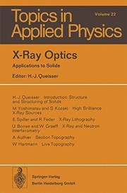 Front cover of X-Ray Optics: Applications to Solids (Topics in Applied Physics) by Hans-Joachim Queisser