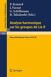 Front cover of Analyse harmonique sur les groupes de Lie by Pierre Eymard
