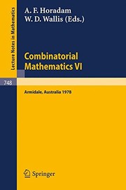 Front cover of Combinatorial mathematics VI by Australian Conference on Combinatorial Mathematics (6th 1978 Armidale, Australia)
