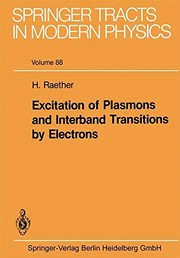 Front cover of Excitation of plasmons and interband transitions by electrons. by Heinz Raether