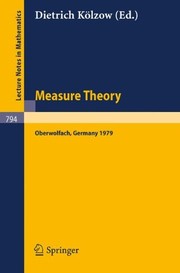 Front cover of Measure theory by Conference on Measure Theory (1979 Oberwolfach, Germany)