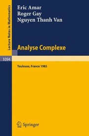 Front cover of Analyse Complexe by Journeés Fermat-Journeés SMF (1983 Toulouse)