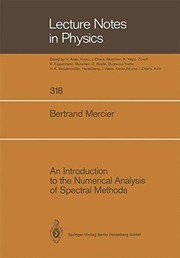 Cover of An Introduction to the Numerical Analysis of Spectral Methods (Lecture Notes in Physics) by Bertrand Mercier