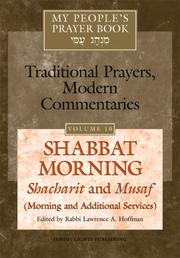 Front cover of MY PEOPLE'S PRAYER BOOK : TRADITIONAL PRAYERS, MODERN COMMENTARIES; VOL. 10: SHABBAT MORNING: SHACHAR by Rabbi Lawrence A. Hoffman