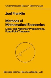Front cover of Methods of mathematical economics by J. Franklin