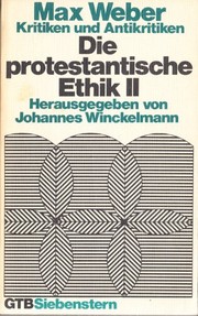 Cover of Die protestantische Ethik by Max Weber