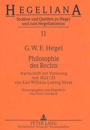 Front cover of Philosophie des Rechts by Georg Wilhelm Friedrich Hegel