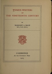Front cover of Women-writers of the nineteenth century by Marjory Amelia Bald