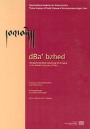 Front cover of dBa bzhed: The Royal Narrative Concerning the Bringing of the Buddha (Beitrage zur Kultur- und Geistesgeschichte Asiens) (German Edition) by Hildegard Diemberger
