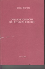 Cover of Österreichische Rechtsgeschichte by Hermann Baltl