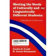 Cover of Meeting the needs of culturally and linguistically different students by Sandra H. Fradd