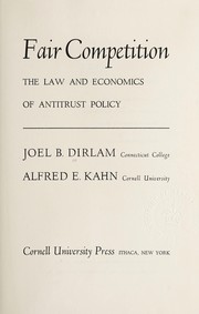 Cover of Fair competition by Joel B. Dirlam