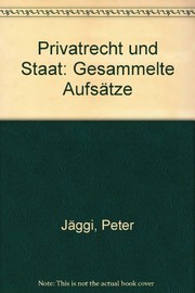 Cover of Privatrecht und Staat by Peter Jäggi