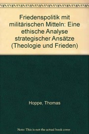 Front cover of Friedenspolitik mit militärischen Mitteln by Hoppe, Thomas
