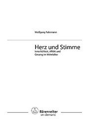 Front cover of Musiksoziologie, Bd. 13: Herz und Stimme: Innerlichkeit, Affekt und Gesang im Mittelalter by Wolfgang Fuhrmann