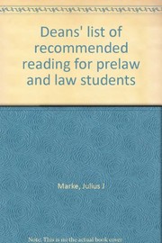 Front cover of Deans' list of recommended reading for prelaw and law students by Julius J. Marke