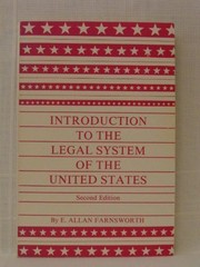 Front cover of An introduction to the legal system of the United States by E. Allan Farnsworth