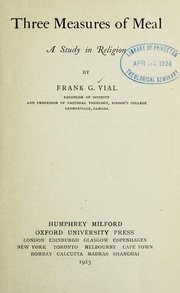 Front cover of Three measures of meal by Frank Gifford Vial