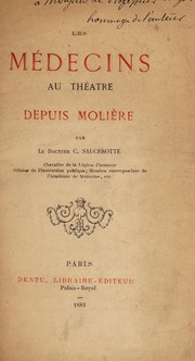 Front cover of Les médecins au théatre depuis Molière by Constant Saucerotte