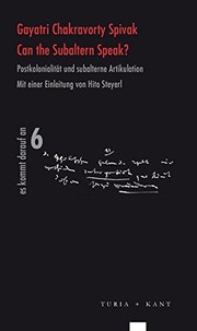 Front cover of Can the Subaltern Speak? by Gayatri Chakravorty Spivak