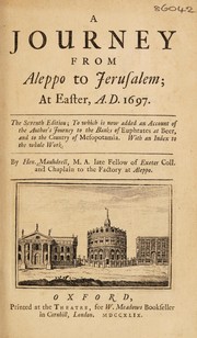 Front cover of A journey from Aleppo to Jerusalem at Easter, A.D. 1697 by Henry Maundrell
