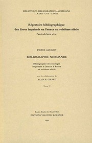 Cover of Bibliographie normande by Pierre Aquilon