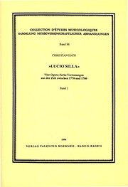 Front cover of Lucio Silla by Christian Esch