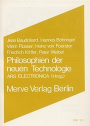 Front cover of Philosophien Der Neuen Technologie by Jean Baudrillard