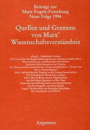 Front cover of Quellen und Grenzen von Marx' Wissenschaftsverständnis (Beiträge zur Marx-Engels-Forschung) (German Edition) by Carl-Erich Vollgraf