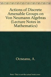 Front cover of Actions of discrete amenable groups on von Neumann algebras by Adrian Ocneanu