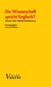 Front cover of Valerio 2005/1. Die Wissenschaft spricht Englisch? Versuch einer Standortbestimmung by Uwe Pörksen