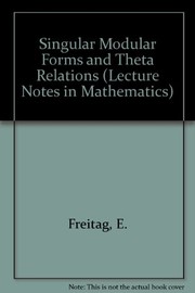 Cover of Singular modular forms and Theta relations by E. Freitag
