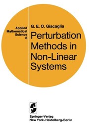 Front cover of Perturbation methods in non-linear systems by Giorgio E. O. Giacaglia