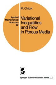 Front cover of Variational inequalities and flow in porous media by M. Chipot