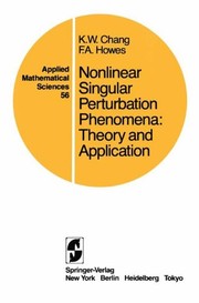 Cover of Nonlinear singular perturbation phenomena by K. W. Chang