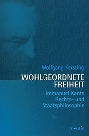 Front cover of Wohlgeordnete Freiheit by Wolfgang Kersting
