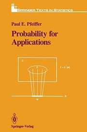 Cover of Probability for applications by Paul E. Pfeiffer