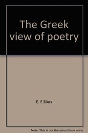 Front cover of The Greek view of poetry by Edward Ernest Sikes