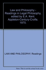 Front cover of Law and philosophy by Edward Allen Kent