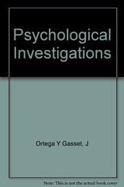 Cover of Investigaciones psicológicas by José Ortega y Gasset