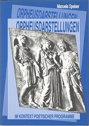 Front cover of Orpheusdarstellungen im Kontext poetischer Programme by Manuela Speiser