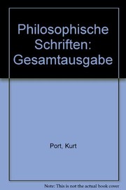 Cover of Philosophische Schriften by Kurt Port