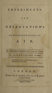 Cover of Experiments and observations on different kinds of air by Joseph Priestley