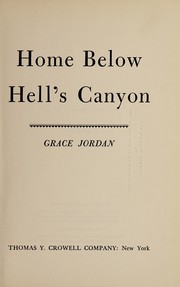 Cover of Home below Hell's Canyon by Grace Edgington Jordan