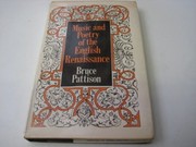 Cover of Music and poetry of the English Renaissance by Pattison, Bruce.