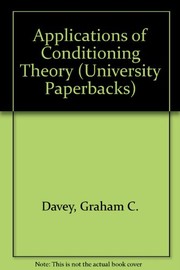 Front cover of Applications of conditioning theory by Graham Davey