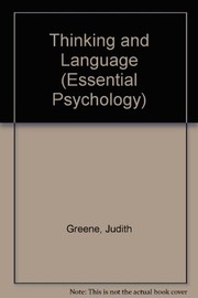 Cover of Thinking and language by Judith Greene