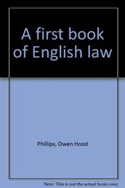 Front cover of A first book of English law by Owen Hood Phillips