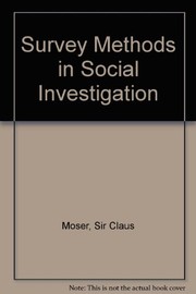 Front cover of Survey methods in social investigation by Claus Adolf Moser