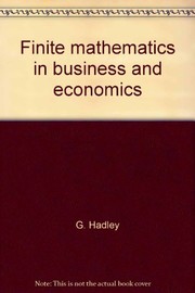 Front cover of Finite mathematics in business and economics by G. Hadley
